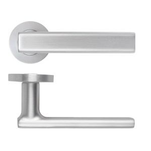 ROSSO MANIGLIE Frigo Lever On Round Rose 50mm x 8mm - Satin Chrome