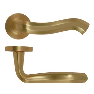 ROSSO MANIGLIE Rococo Lever On Round Rose 50mm x 8mm - Antique Brass