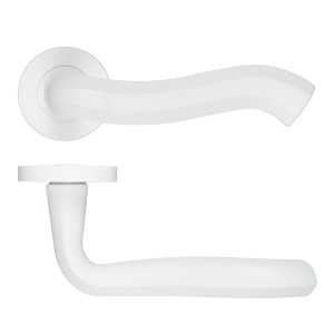 ROSSO MANIGLIE Rococo Lever On Round Rose 50mm x 8mm - Powder Coat White