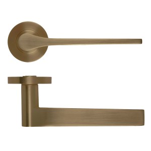 ROSSO MANIGLIE Gio Lever On Round Rose 50mm x 8mm - Antique Brass