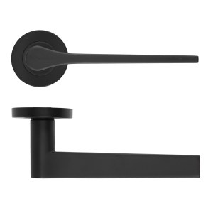 ROSSO MANIGLIE Gio Lever On Round Rose 50mm x 8mm - Oscuro Matt Black