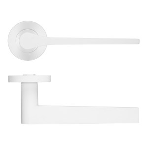 ROSSO MANIGLIE Gio Lever On Round Rose 50mm x 8mm - Powder Coat White