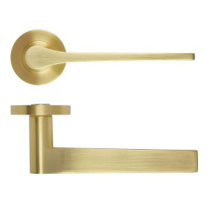 ROSSO MANIGLIE Gio Lever On Round Rose 50mm x 8mm - Satin Brass