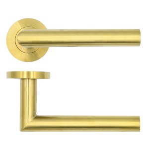 ROSSO TECNICA Lugano Lever on Round Rose - PVD Satin Brass