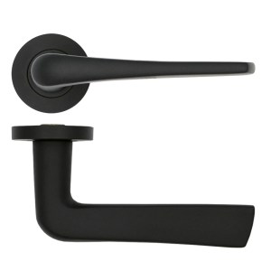 ROSSO TECNICA Como Lever on Round Rose - Powder Coat Black