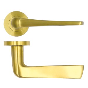 ROSSO TECNICA Como Lever on Round Rose - PVD Satin Brass