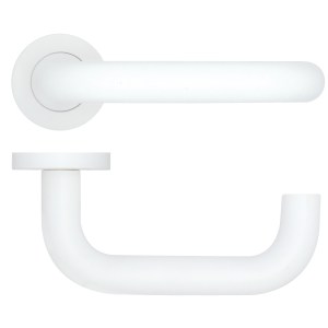 ROSSO TECNICA Maggiore Lever on Round Rose - Powder Coat White