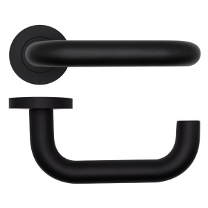 ROSSO TECNICA Maggiore Lever on Round Rose - Powder Coat Black