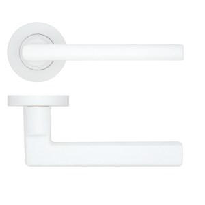 ROSSO TECNICA Varese Lever on Round Rose - Powder Coat White