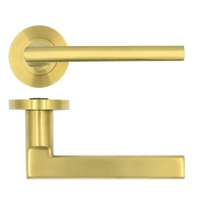 ROSSO TECNICA Varese Lever on Round Rose - PVD Satin Brass