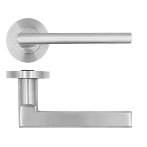 ROSSO TECNICA Varese Lever on Round Rose - Satin Stainless