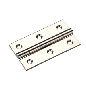 TOP DRAWER FITTINGS Solid Drawn Brass Butt Hinge - 64 x 35 x 2mm Polished Nickel