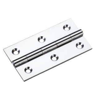 TOP DRAWER FITTINGS Solid Drawn Brass Butt Hinge - 75 x 41 x 2mm Polished Chrome