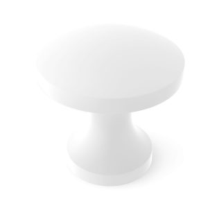 TOP DRAWER FITTINGS Round Cabinet knob 24.2mm Dia. Matt White Finish