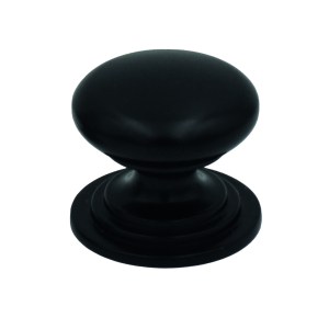 TOP DRAWER FITTINGS Round Cabinet knob 37mm Dia. Matt Black Finish