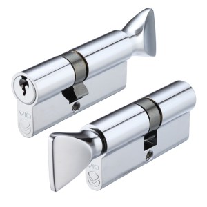 VIER CYLINDERS V10 Euro Cylinder and Turn 32/40mm KTD Polished Chrome