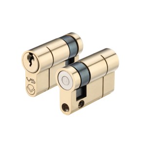VIER CYLINDERS V5 40mm Euro Single Cylinder Cylinder Keyed to Differ Polished Brass