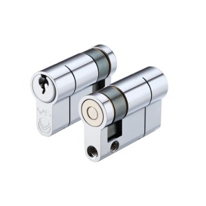 VIER CYLINDERS V5 45mm Euro Single Cylinder Cylinder Keyed to Differ Polished Chrome