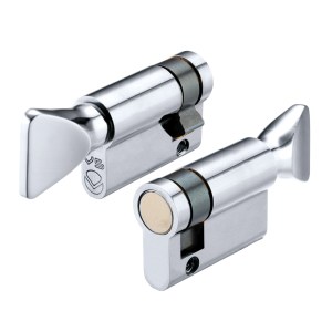 VIER CYLINDERS V5 50mm Euro Single Turn only Polished Chrome