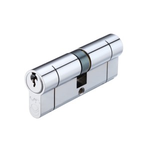 VIER CYLINDERS V5 60mm Euro Double Cylinder Cylinder Keyed to Differ Polished Chrome