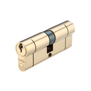 VIER CYLINDERS V5 70mm Euro Double Cylinder Cylinder Master Key (MK1) Polished Brass