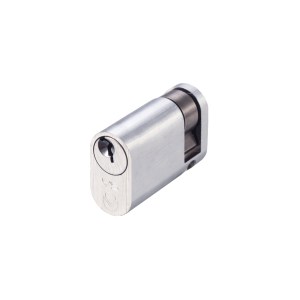 VIER CYLINDERS V5 40mm oval Single Cylinder Keyed to Differ Satin Chrome