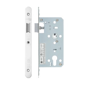 VIER DOOR HARDWARE Din Latch - Backset 55mm - 2 Pc Forend - Radius - PSS - Polished Stainless Steel
