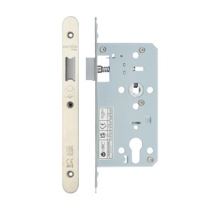 VIER DOOR HARDWARE Din Latch - Backset 55mm - 2 Pc Forend - Radius - SSS - Satin Stainless Steel