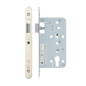 VIER DOOR HARDWARE Din Latch - Backset 60mm - 2 Pc Forend - Radius - SSS - Satin Stainless Steel