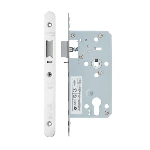 VIER DOOR HARDWARE Din Nightlatch - Backset 55mm - 2 Pc Forend - Radius - PSS - Polished Stainless Steel