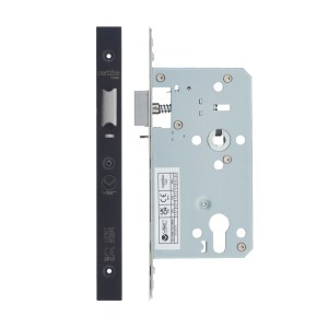 VIER DOOR HARDWARE Din Nightlatch - Backset 60mm - 2 Pc Forend - Square - PVDBLK - PVD Black