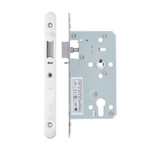 VIER DOOR HARDWARE Din Nightlatch - Backset 60mm - 2 Pc Forend - Radius - PSS - Polished Stainless Steel