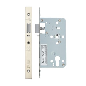 VIER DOOR HARDWARE Din Nightlatch - Backset 60mm - 2 Pc Forend - Square - SSS - Satin Stainless Steel