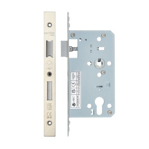 VIER DOOR HARDWARE Din Euro Sashlock- Backset 60mm - 2 Pc Forend - Square - SSS - Satin Stainless Steel