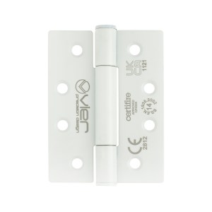 VIER DOOR HARDWARE Grade 14 Concealed Bearing Hinge Square - 102 x 76 x 3mm - Powder Coated White