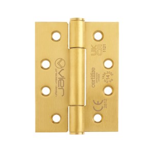 VIER DOOR HARDWARE Grade 14 Concealed Bearing Hinge Square - 102 x 76 x 3mm - PVD Satin Brass