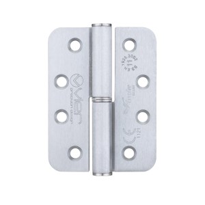 VIER DOOR HARDWARE Grade 11 Lift Off Hinge Steel - Radius - Satin Chrome - 102 x 76 x 3mm - Left Hand Satin Chrome