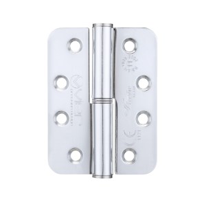 VIER DOOR HARDWARE Grade 11 Lift Off Hinge Steel - Radius - Polished Chrome - 102 x 76 x 3mm - Right Hand Polished Chrome