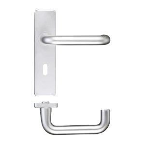 ZOO DOOR HARDWARE Return to Door Lever on Lock Backplate Satin Aluminium
