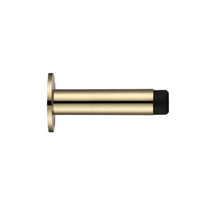 ZOO ACCESSORIES Door Stop - Cylinder with Rose 70mm - Face Fix Polished Brass