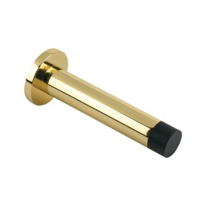 ZOO ACCESSORIES Door Stop - Cylinder c/w Rose 80mm Polished Brass