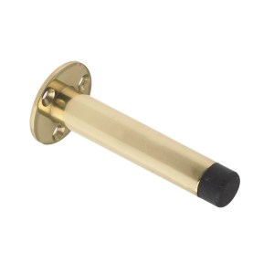 ZOO ACCESSORIES Door Stop - Cylinder with Rose 90mm - Face Fix Polished Brass