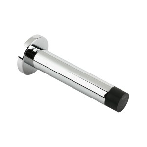 ZOO ACCESSORIES Door Stop - Cylinder c/w Rose 80mm Polished Chrome