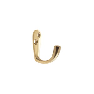 ZOO ACCESSORIES Single Robe Hook Polished Brass