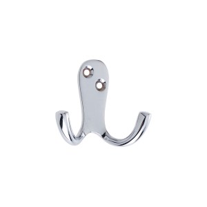 ZOO ACCESSORIES Double Robe Hook Polished Chrome