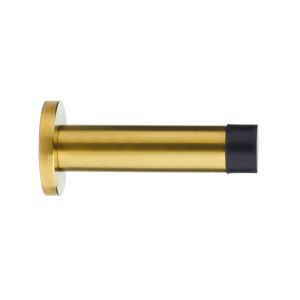 ZOO ACCESSORIES Door Stop - Cylinder - 70mm Projection With Rose - PVD Satin Brass PVD Satin Brass