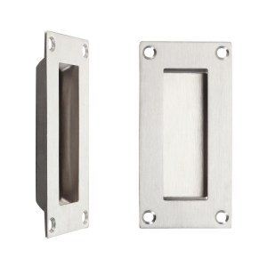 ZOO ACCESSORIES Flush Pull - 100mm x 50mm Satin Stainless