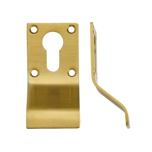 ZOO ACCESSORIES Cylinder Latch Pull - Euro Profile - 88mm x 43mm - FSB Favo Satin Brass
