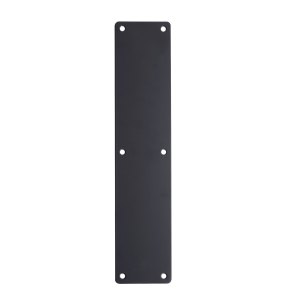ZOO ACCESSORIES Finger Plate - Blank (Rounded Corner) 75mm x 350mm - Powder Coated Matt Black