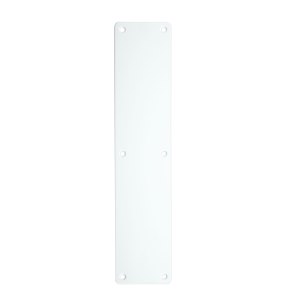 ZOO ACCESSORIES Finger Plate - Blank (Rounded Corner) 75mm x 350mm - Powder Coated Matt White